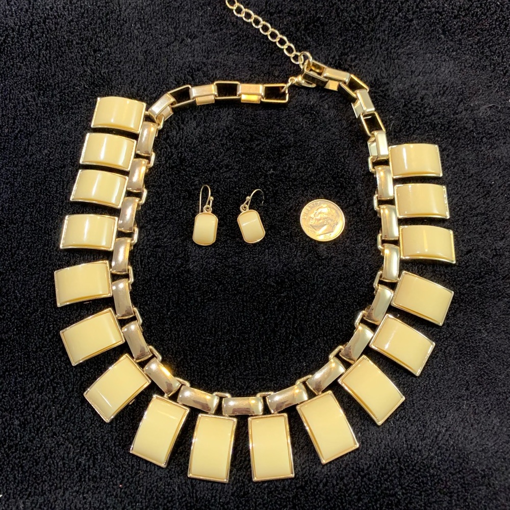 Canary Yellow Gold Tone Two Piece Jewelry Set